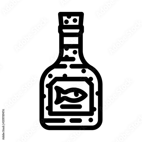 fish sauce condiment line icon vector illustration