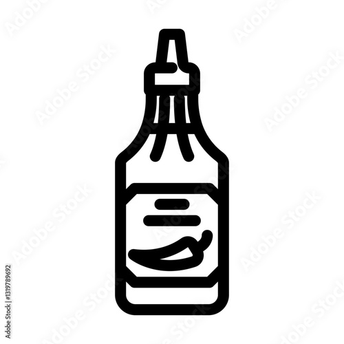sriracha condiment line icon vector illustration