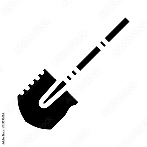 backpacking shovel titanium ultralight glyph icon vector illustration