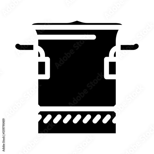 cooking pot titanium ultralight glyph icon vector illustration