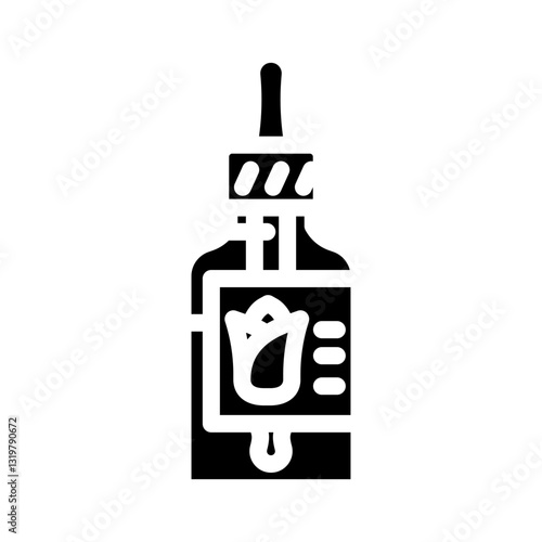 floral oil dropper sustainable beauty glyph icon vector illustration