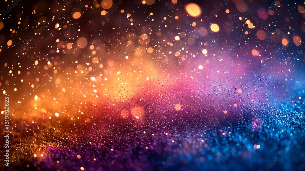 Close up of Holi powders being blown into the air with vibrant colors and dust creating a textured and dynamic effect Close up of Holi powders being blown into the air with vibrant colors and dust creating a textured and dynamic effect