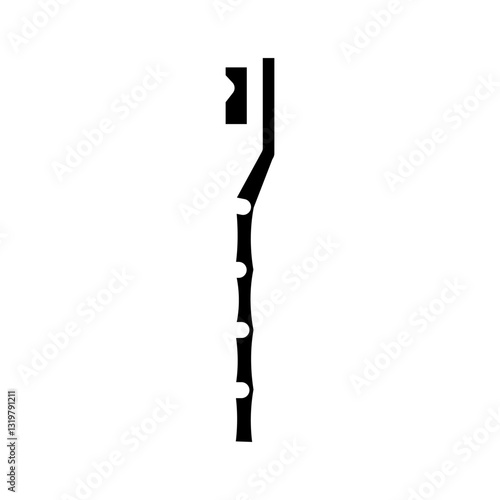 bamboo toothbrush sustainable beauty glyph icon vector illustration