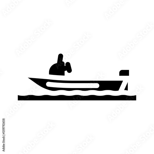 skiff sailing sport glyph icon vector illustration