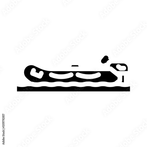 dinghy sailing sport glyph icon vector illustration