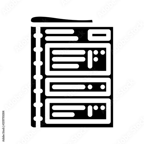 wellness journal or notebook recovery glyph icon vector illustration