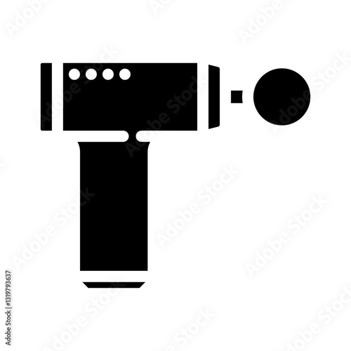 massage gun recovery wellness glyph icon vector illustration