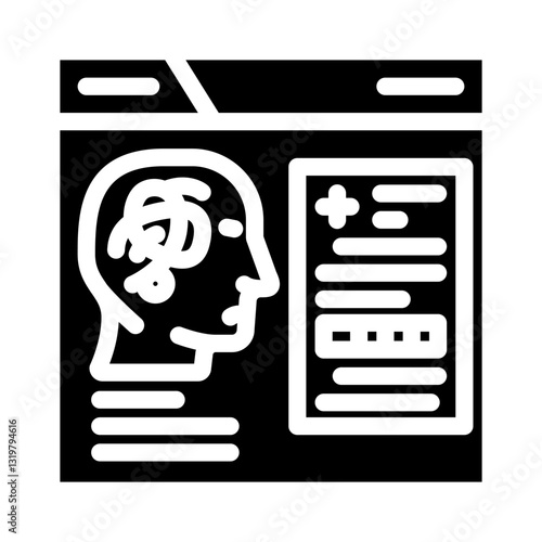 digital mental health platform healthcare innovation glyph icon vector illustration