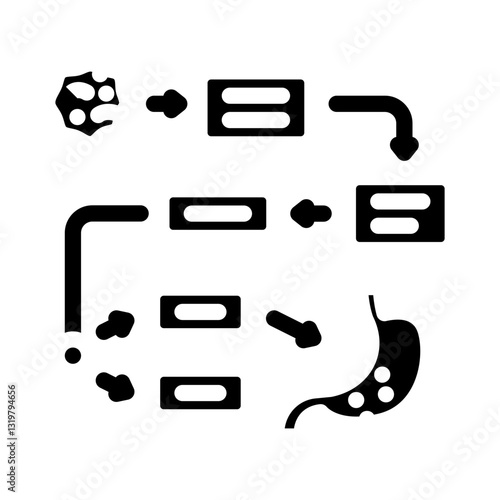 disease prediction algorithm healthcare innovation glyph icon vector illustration