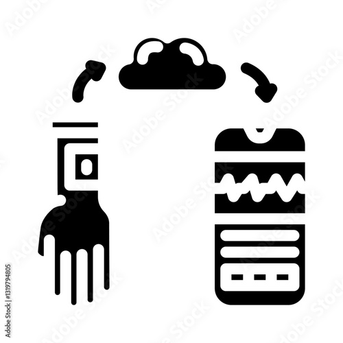 remote patient monitoring healthcare innovation glyph icon vector illustration