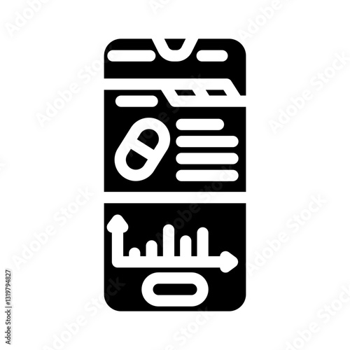 medication management app healthcare innovation glyph icon vector illustration