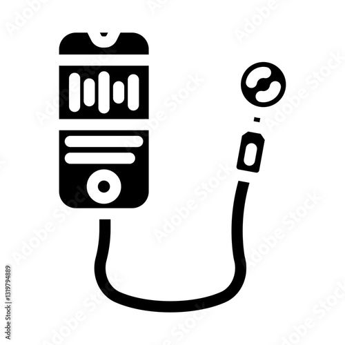 electronic stethoscope healthcare innovation glyph icon vector illustration