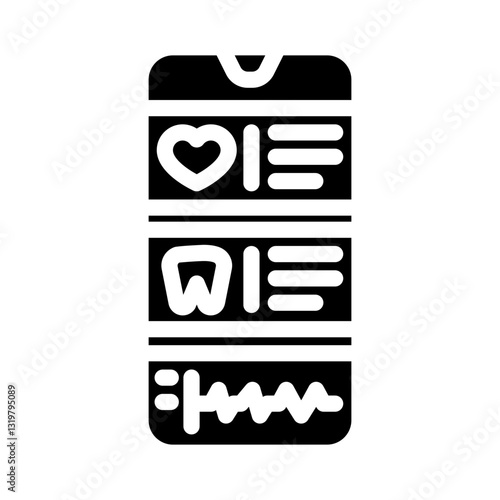 mobile health app healthcare innovation glyph icon vector illustration
