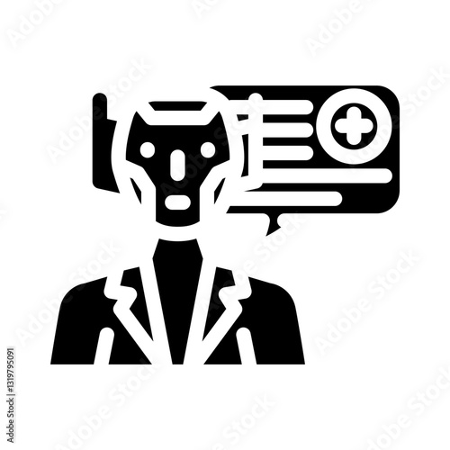 ai doctor assistant healthcare innovation glyph icon vector illustration