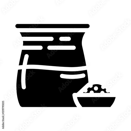 tahini condiment glyph icon vector illustration