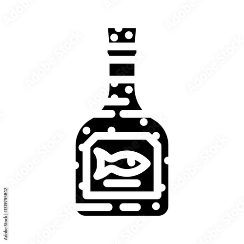 fish sauce condiment glyph icon vector illustration