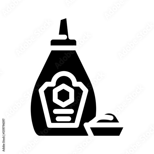 honey mustard condiment glyph icon vector illustration