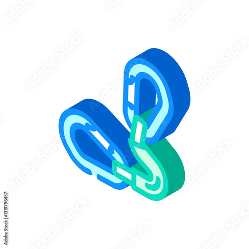 gear hooks titanium ultralight isometric icon vector illustration