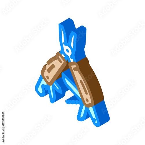 multi tool titanium isometric icon vector illustration