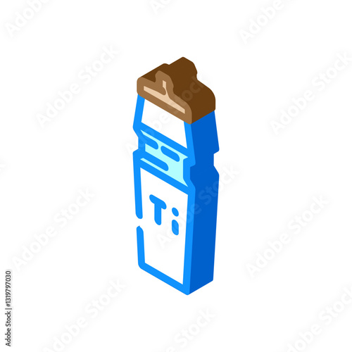 water bottle titanium isometric icon vector illustration