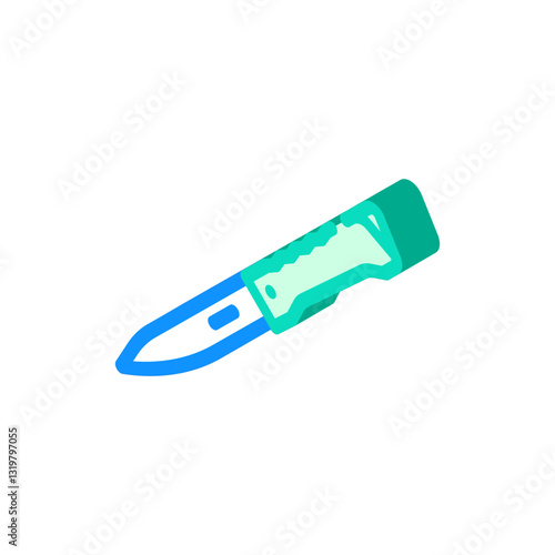 knife titanium ultralight isometric icon vector illustration