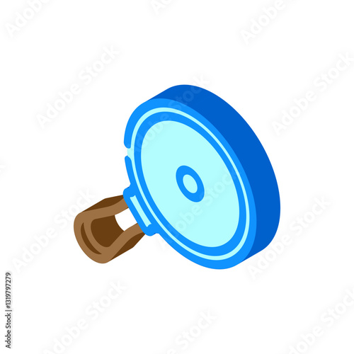 frying pan titanium ultralight isometric icon vector illustration