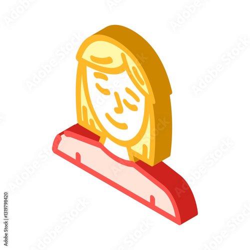 relaxed face slow living isometric icon vector illustration