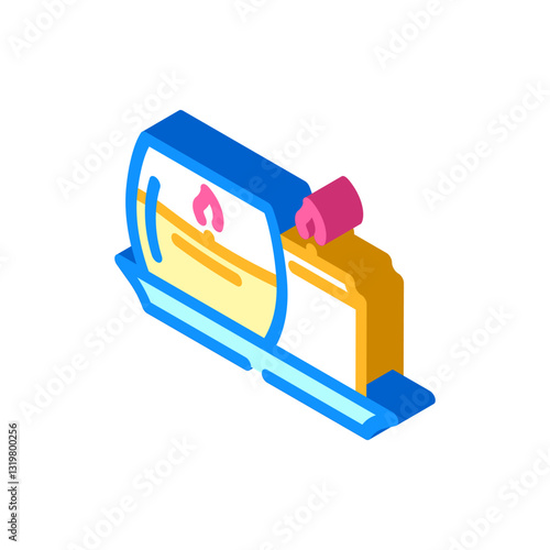 candle flame relaxation recovery wellness isometric icon vector illustration