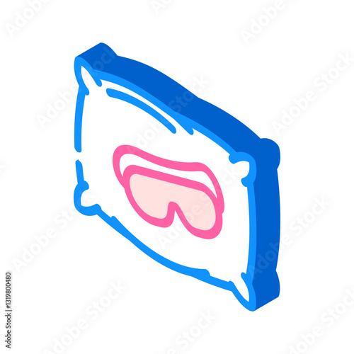 sleep mask pillow recovery wellness isometric icon vector illustration