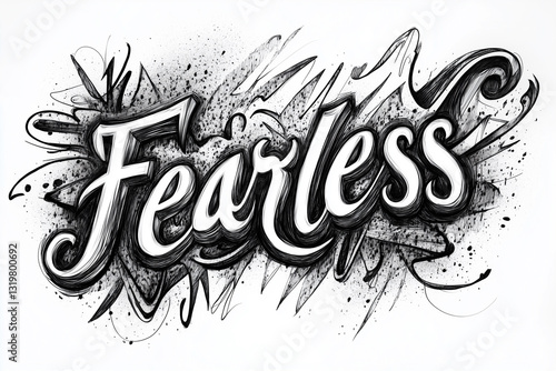 sketch of A powerful tattoo of text: 