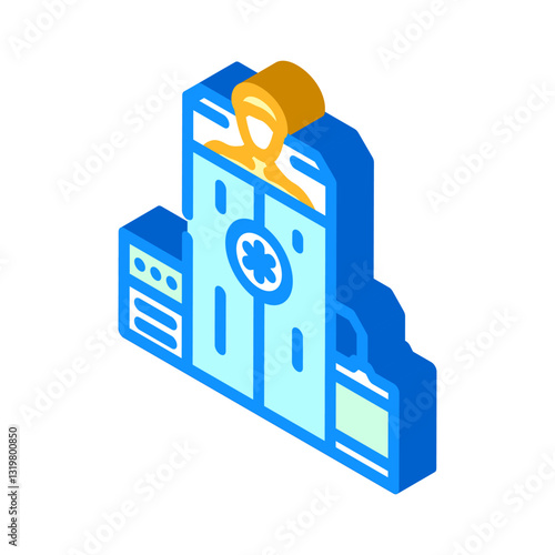 cryotherapy chamber recovery wellness isometric icon vector illustration
