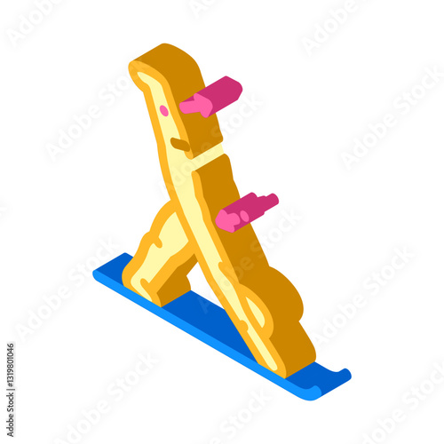stretching pose arrows flexibility isometric icon vector illustration