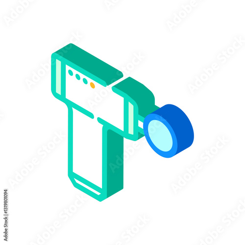massage gun recovery wellness isometric icon vector illustration