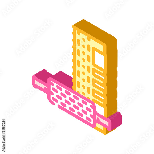 foam roller muscle recovery wellness isometric icon vector illustration