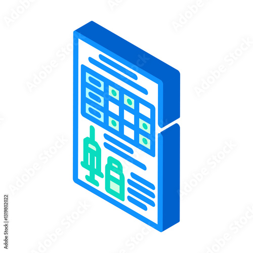 immunization tracker healthcare innovation isometric icon vector illustration