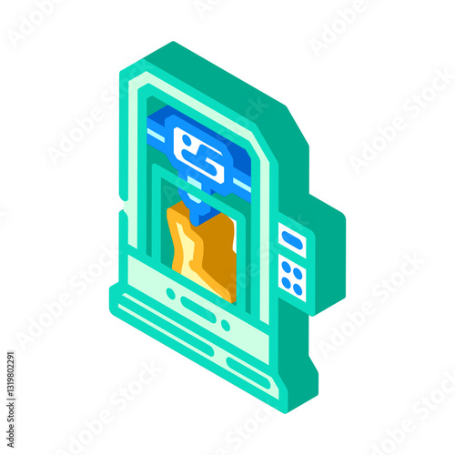3d printed prosthetics healthcare innovation isometric icon vector illustration