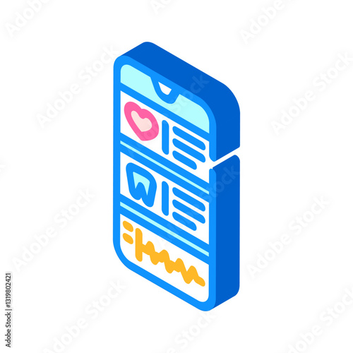 mobile health app healthcare innovation isometric icon vector illustration