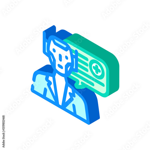 ai doctor assistant healthcare innovation isometric icon vector illustration