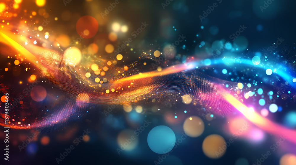 Abstract wave patterns with shimmering lights creating a dynamic visual texture. Chromatic Luminance. Illustration Abstract wave patterns with shimmering lights creating a dynamic visual texture. Chromatic Luminance. Illustration