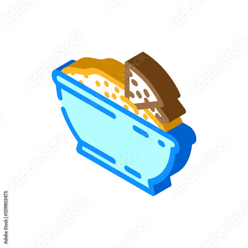 hummus condiment isometric icon vector illustration