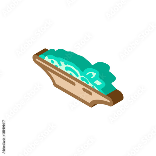 pesto condiment isometric icon vector illustration