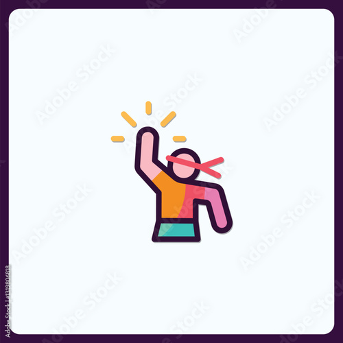 Figurative icon depicting restriction and overcoming challenges with light