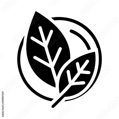 Bold Eco-Friendly Leaf Icon for Environmental Conservation, Nature Protection, and Sustainability