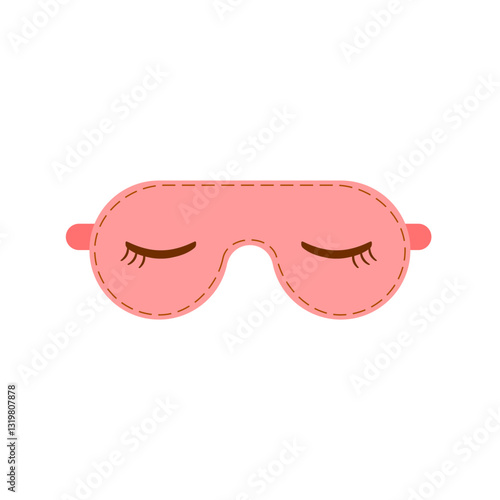 Pink Sleeping mask. Cute Eye mask illustration