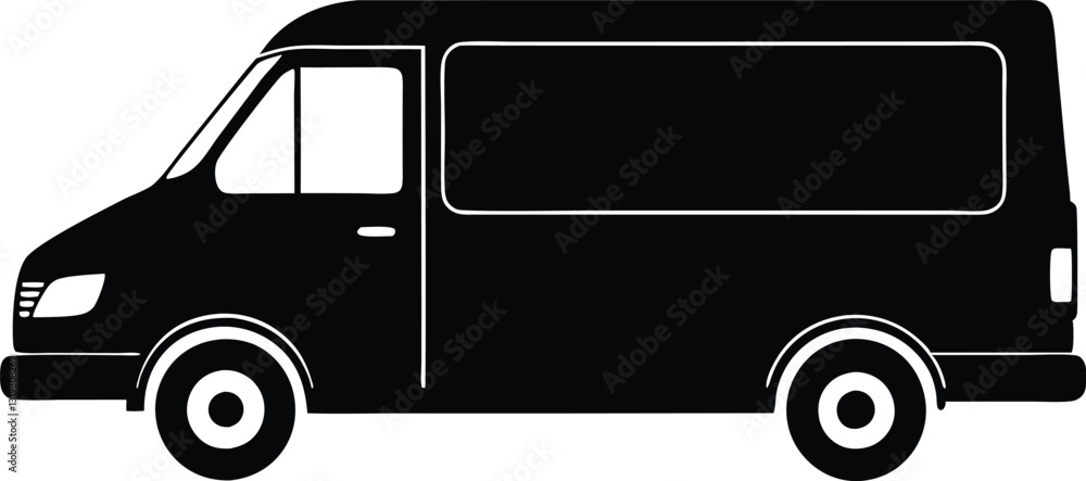 Delivery truck silhouette vector, Fast shipping delivery truck icon Delivery truck silhouette vector, Fast shipping delivery truck icon