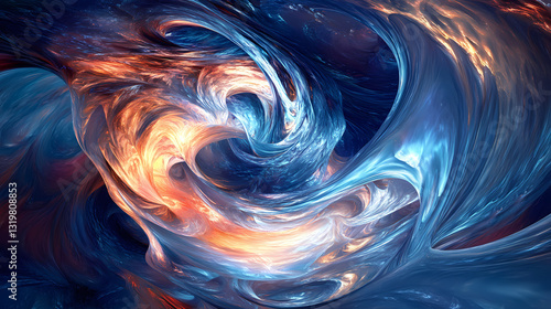 Ether eclipse reflections shimmer on sapphire swirl oceans. aether. illustration. Sapphire Shimmer. Illustration