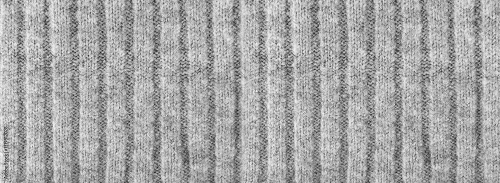 Knitted Striped Fabric Texture Background, Gray Textile Pattern Knitted Striped Fabric Texture Background, Gray Textile Pattern