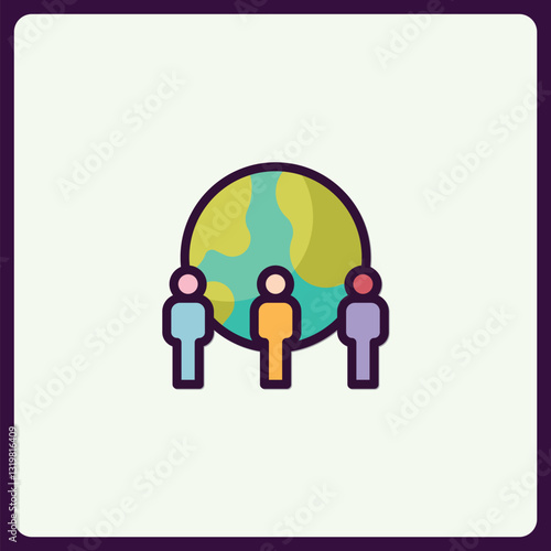 Global Connectivity People Icon Symbolizing International Collaboration