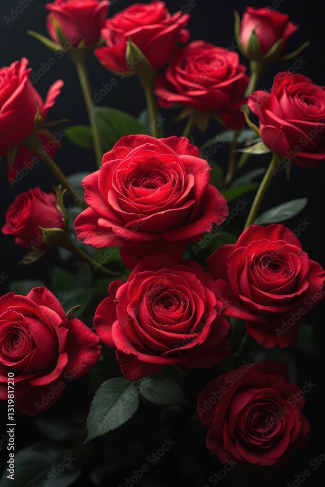 a bouquet of red roses is shown on a black background a bouquet of red roses is shown on a black background