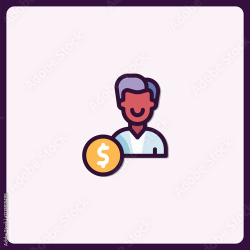 Monetizing skills representation concept, earning icon for online platforms